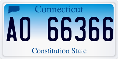 CT license plate AO66366