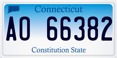 CT license plate AO66382