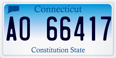 CT license plate AO66417