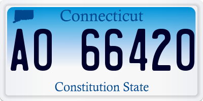 CT license plate AO66420