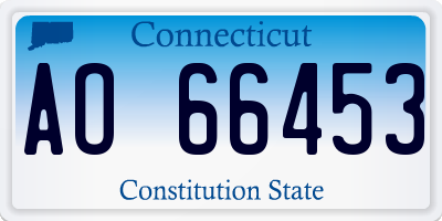 CT license plate AO66453