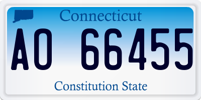CT license plate AO66455