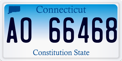 CT license plate AO66468