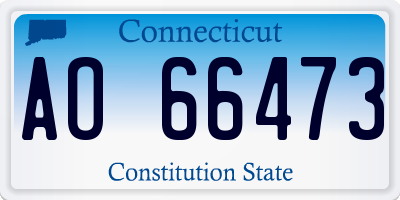 CT license plate AO66473