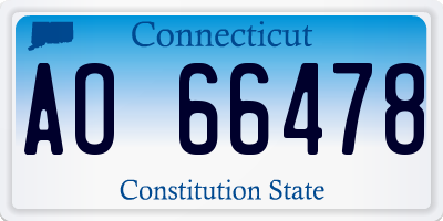 CT license plate AO66478