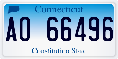 CT license plate AO66496