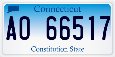 CT license plate AO66517