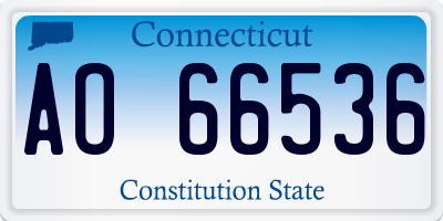 CT license plate AO66536