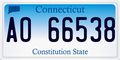 CT license plate AO66538