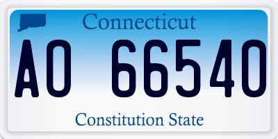 CT license plate AO66540