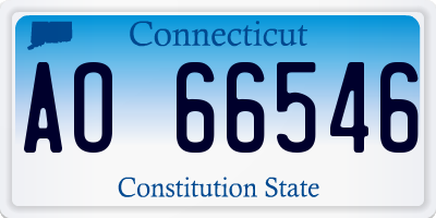 CT license plate AO66546