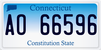 CT license plate AO66596