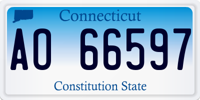 CT license plate AO66597