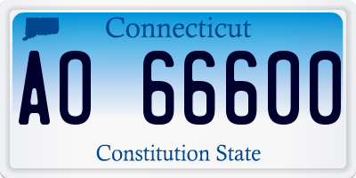 CT license plate AO66600