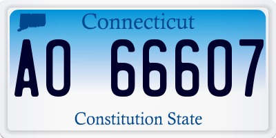 CT license plate AO66607