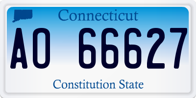 CT license plate AO66627