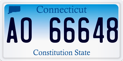 CT license plate AO66648