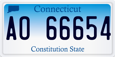 CT license plate AO66654