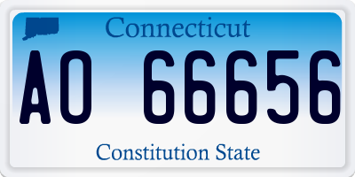 CT license plate AO66656