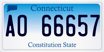 CT license plate AO66657