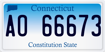 CT license plate AO66673