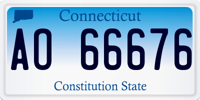 CT license plate AO66676