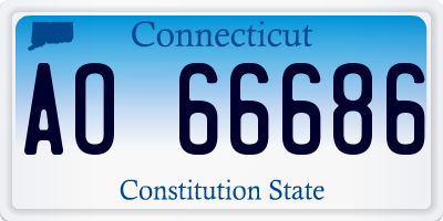 CT license plate AO66686