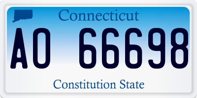 CT license plate AO66698