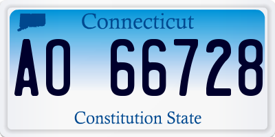 CT license plate AO66728