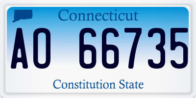 CT license plate AO66735
