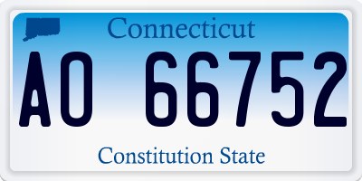 CT license plate AO66752
