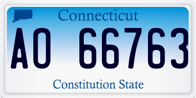 CT license plate AO66763