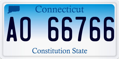 CT license plate AO66766