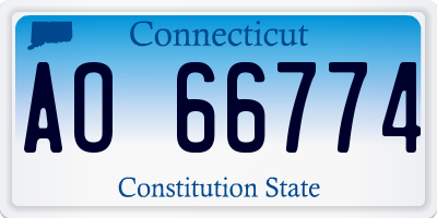 CT license plate AO66774