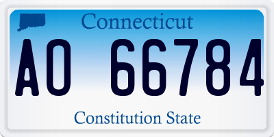 CT license plate AO66784