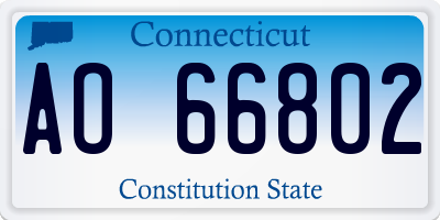 CT license plate AO66802