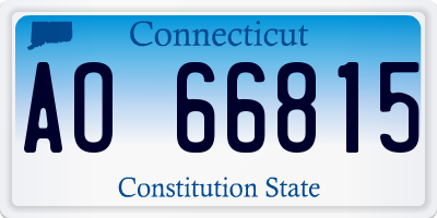 CT license plate AO66815