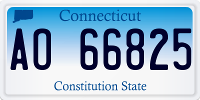 CT license plate AO66825