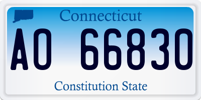 CT license plate AO66830