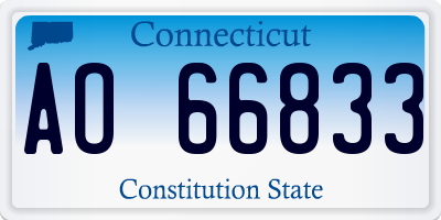 CT license plate AO66833