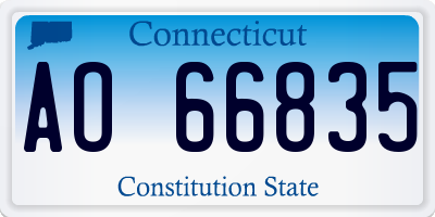 CT license plate AO66835