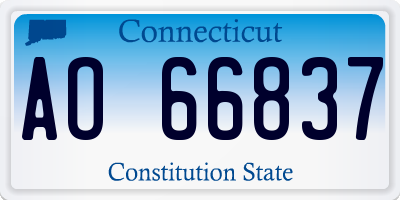 CT license plate AO66837