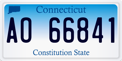 CT license plate AO66841