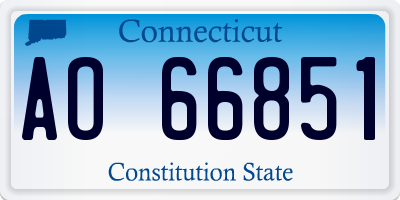 CT license plate AO66851