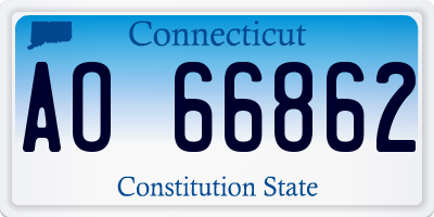 CT license plate AO66862