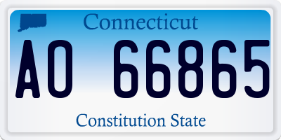 CT license plate AO66865