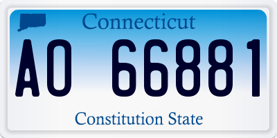 CT license plate AO66881