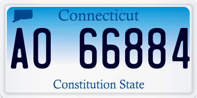 CT license plate AO66884