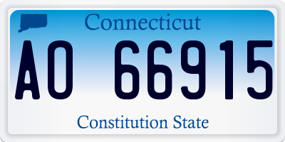 CT license plate AO66915