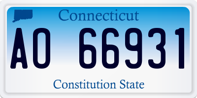 CT license plate AO66931